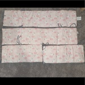 Crib bumpers unicorn, pink, 4 piece